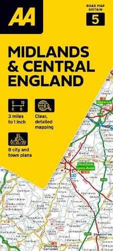 AA Road Map Midlands & Central England: (AA Road Map Britain series 5 8th New edition)
