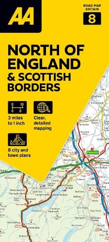 AA Road Map North of England & Scottish Borders: (AA Road Map Britain series 8 8th New edition)