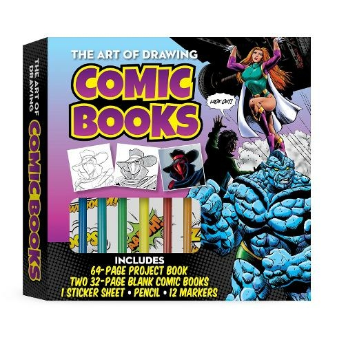 The Art of Drawing Comic Books Kit: Includes 64-page Project Book, Two 32-page Blank Comic Books, 1 Sticker Sheet, Pencil, 12 Markers