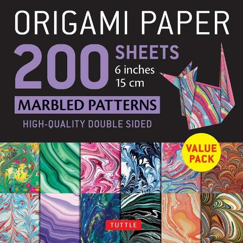 Origami Paper 200 sheets Marbled Patterns 6" (15 cm) : Tuttle Origami Paper: Double Sided Origami Sheets Printed with 12 Different Patterns (Instructions for 6 Projects Included)