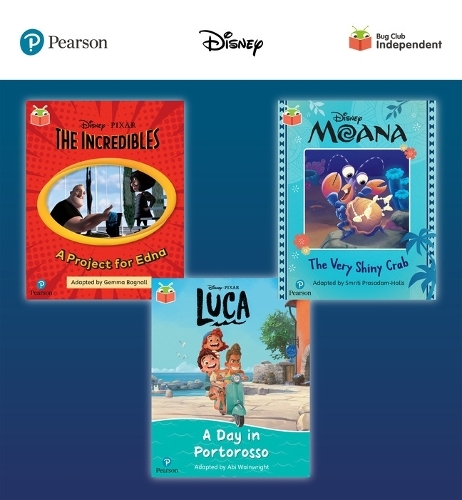 Pearson Bug Club Disney Year 1 Pack A, including decodable phonics readers for phase 5: Finding The Incredibles: A Project for Edna, Moana: The Very Shiny Crab, Luca: A Day in Portorosso: (Bug Club)