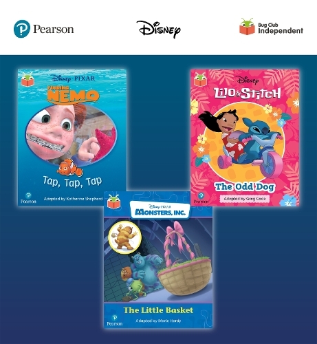 Pearson Bug Club Disney Reception Pack D, including decodable phonics readers for phases 2 to 4: Finding Nemo: Tap, Tap, Tap!, Lilo and Stitch: The Odd Dog, Monsters, Inc: The Little Basket: (Bug Club)