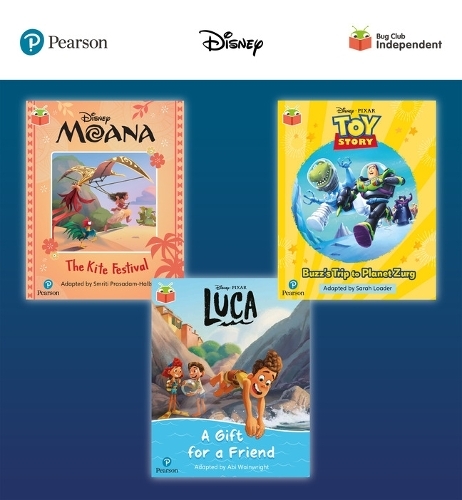 Pearson Bug Club Disney Year 1 Pack B, including decodable phonics readers for phase 5: Moana: The Kite Festival, Toy Story: Buzz's Trip to Planet Zurg, Luca: A Gift for a Friend: (Bug Club)