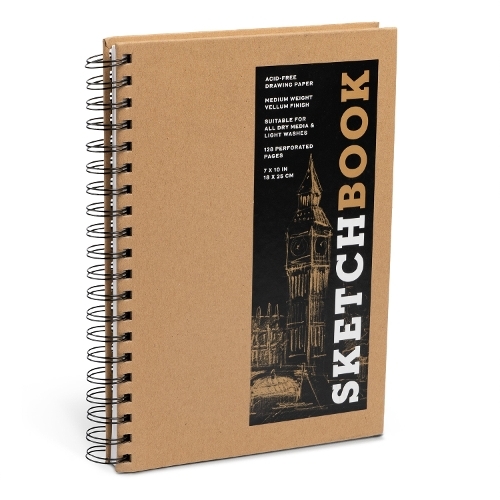 Sketchbook (basic medium spiral Kraft): (Sterling Sketchbook series)