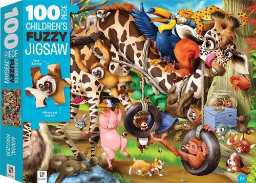 Image of Animal Mayhem Fuzzy 100 Piece Jigsaw Puzzle