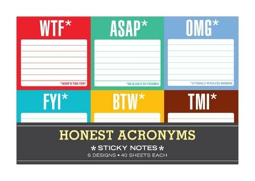 Honest Acronyms: Sticky Note Packet