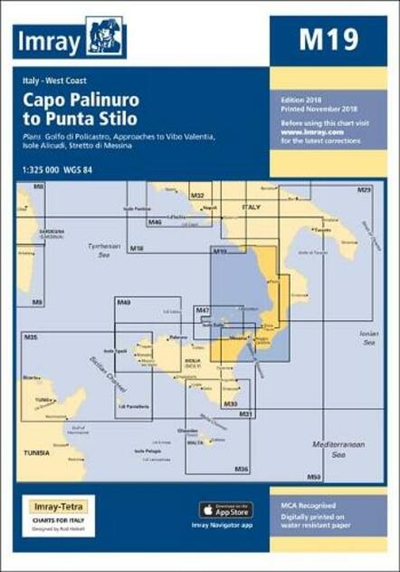 Imray Chart M19: Capo Palinuro to Punta Stilo (M Charts 19 New edition)