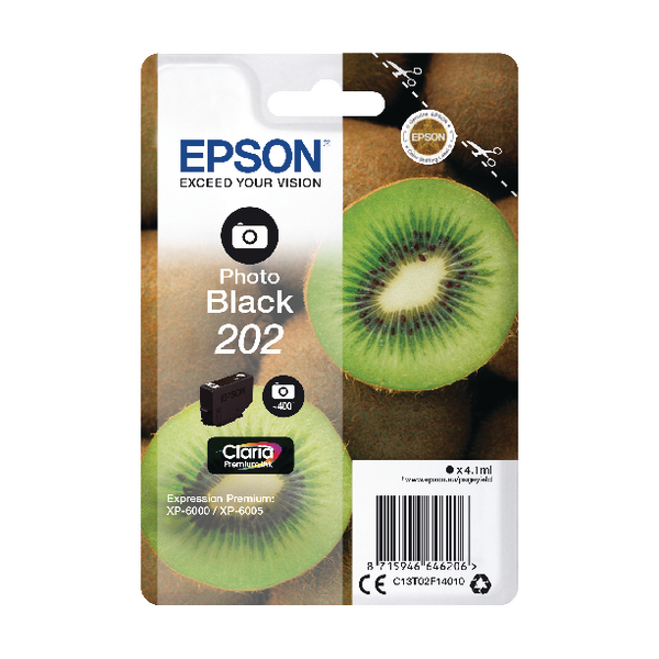 Epson 202 Premium Ink Claria Kiwi Photo Black C13T02F14010