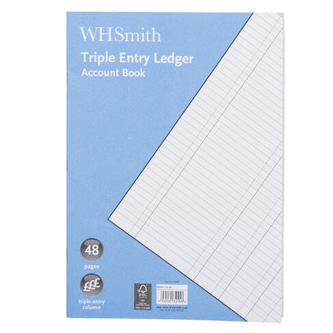 A4 LEDGER BOOK TRIPLE ENTRY-ACCOUNTS BOOK KEEPING LEDGER 50 PAGES with PVC cover 
