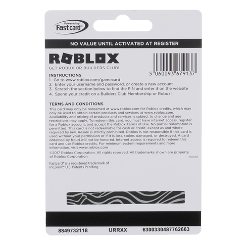 Roblox 20 Gift Card Whsmith - robux 20 card