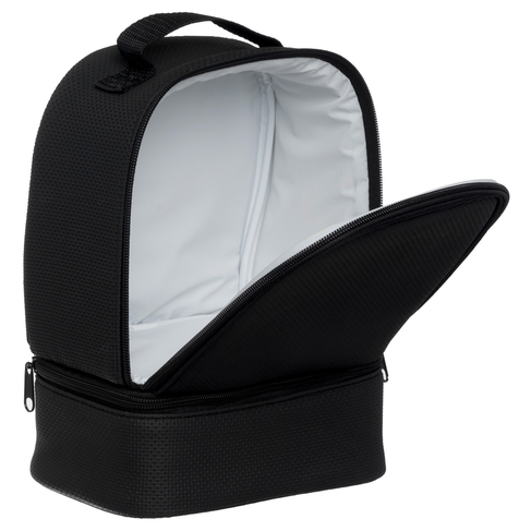 Details about   WHSmith Black Canvas Square Lunch Bag Zip Closure Carry Handle & Flip-Open Lid 