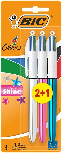 Pack of 1 BIC 4 Colour Shine FREE P&P 