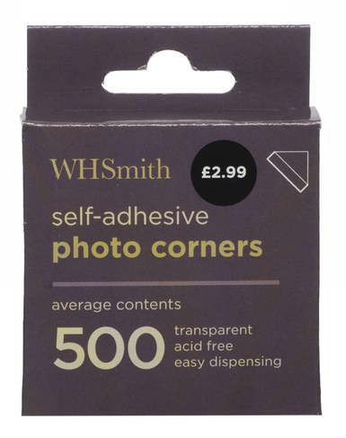WHSmith Self Adhesive Invisible Photo Mounts (Pack of 300)
