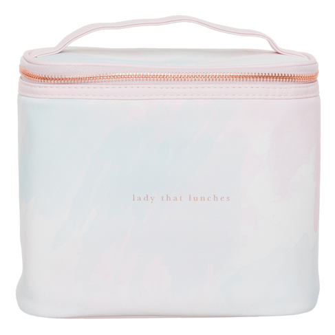 pastel pink lunch box