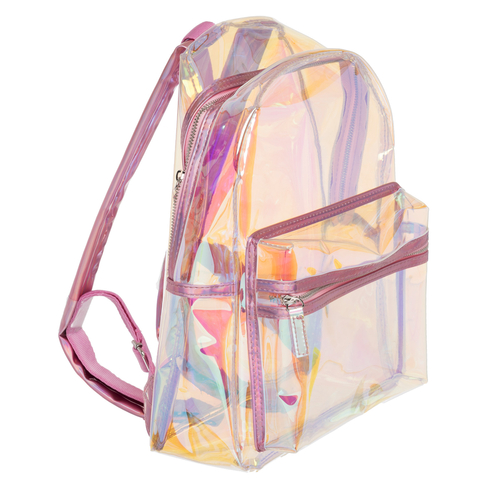 clear pink mini backpack