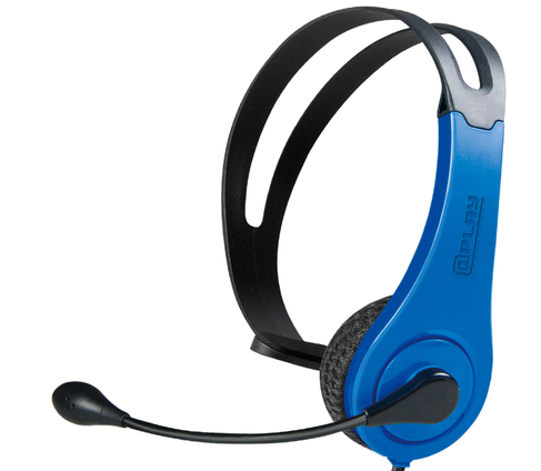 Play PS4 Wired Chat Headset Black Blue WHSmith