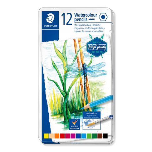 STAEDTLER Design Journey Watercolour Pencils (Tin of 12) | WHSmith