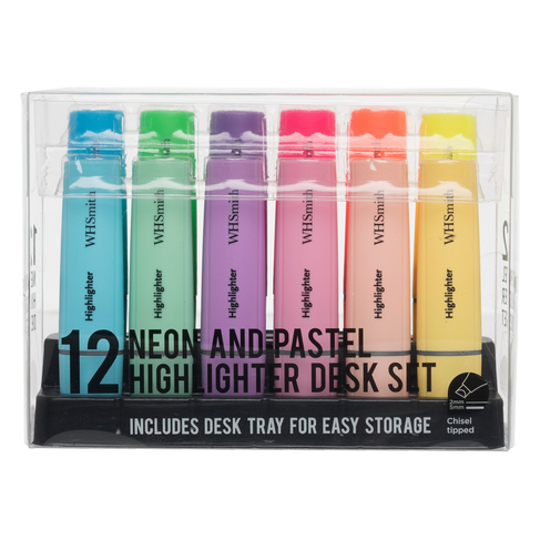 WHSmith Neon and Pastel Highlighter 