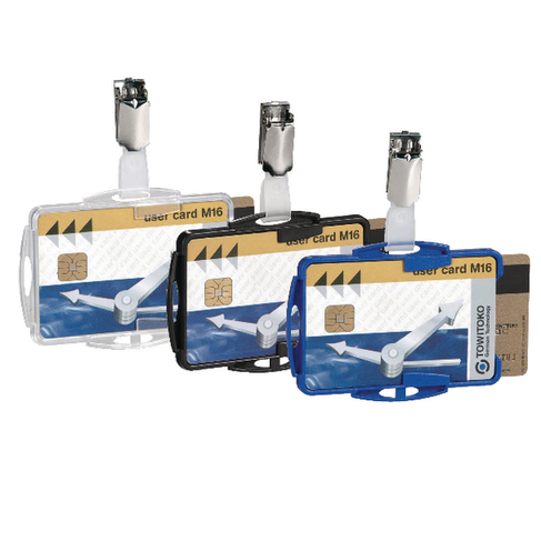 DURABLE Security Pass Badge Holder with Clip Transparent Portrait and Landscape 85 x 54 mm 821819 Pack of 25