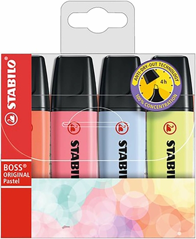 STABILO BOSS ORIGINAL NatureCOLORS Highlighter - Pack of 8 - Assorted  Colours