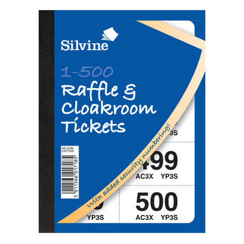 Cloakroom And Raffle Tickets 1 500 12 Pack Crt500 Whsmith