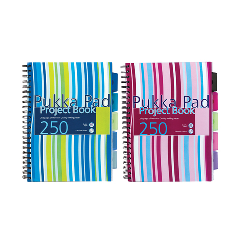 1 x Pukka Pad A4 Project Book 250 Pages 5 Dividers Hardback Notebook CBPROBA4 