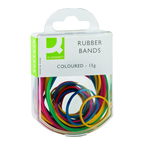 Q Connect Rubber Bands Coloured 15g - 10 Pack