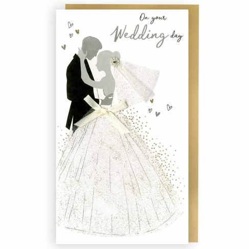 Second Nature Wedding Congratulations Card Bride Groom Dancing Whsmith