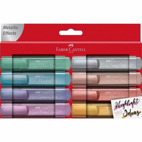 Faber-Castell Sustainable Textliner Metallic Highlighters (Pack of 8) | WHSmith