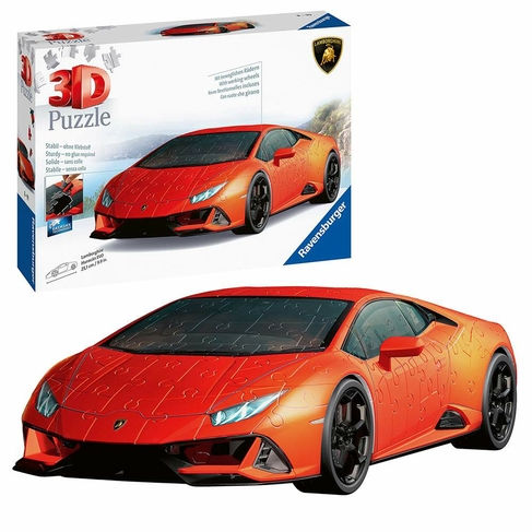 3D Puzzle Lamborghini Huracan Evo Orange 108 pièces 1/18 Ravensburger 112388
