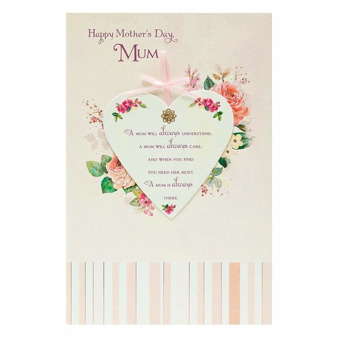 UK Greetings Embossed Heart Mother's Day Card | WHSmith