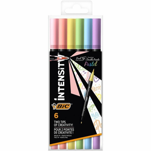 BIC Intensity Dual Tip Pastel Colouring Pens (Pack of 6) | WHSmith