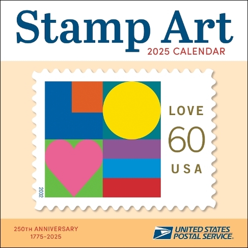 United States Postal Service Stamp Art 2025 Wall Calendar WHSmith