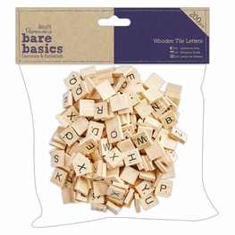 DoCrafts Papermania Assorted Wooden Tile Letters (Pack of 200)