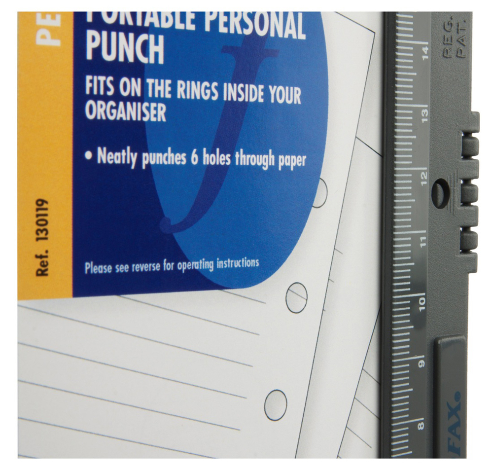 Filofax Personal Hole Punch Ruler WHSmith