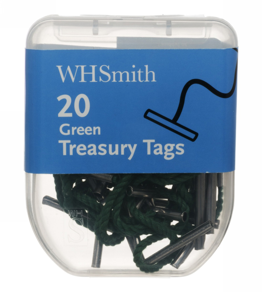 WHSmith Green Treasury Tags (Pack of 20) WHSmith