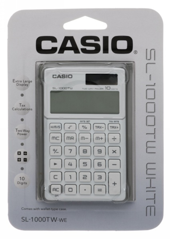 CASIO SL-1000TW-WE White Desktop Calculator | WHSmith