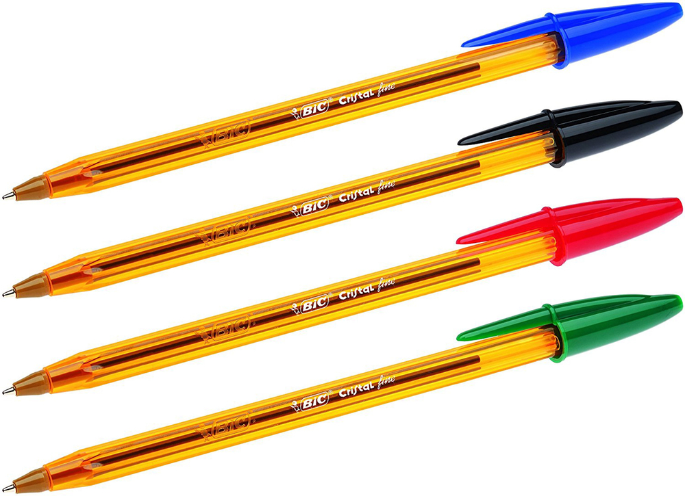 BiC Cristal Ballpoint Pens, Fine Nib, Assorted Ink (Pack of 10) | WHSmith