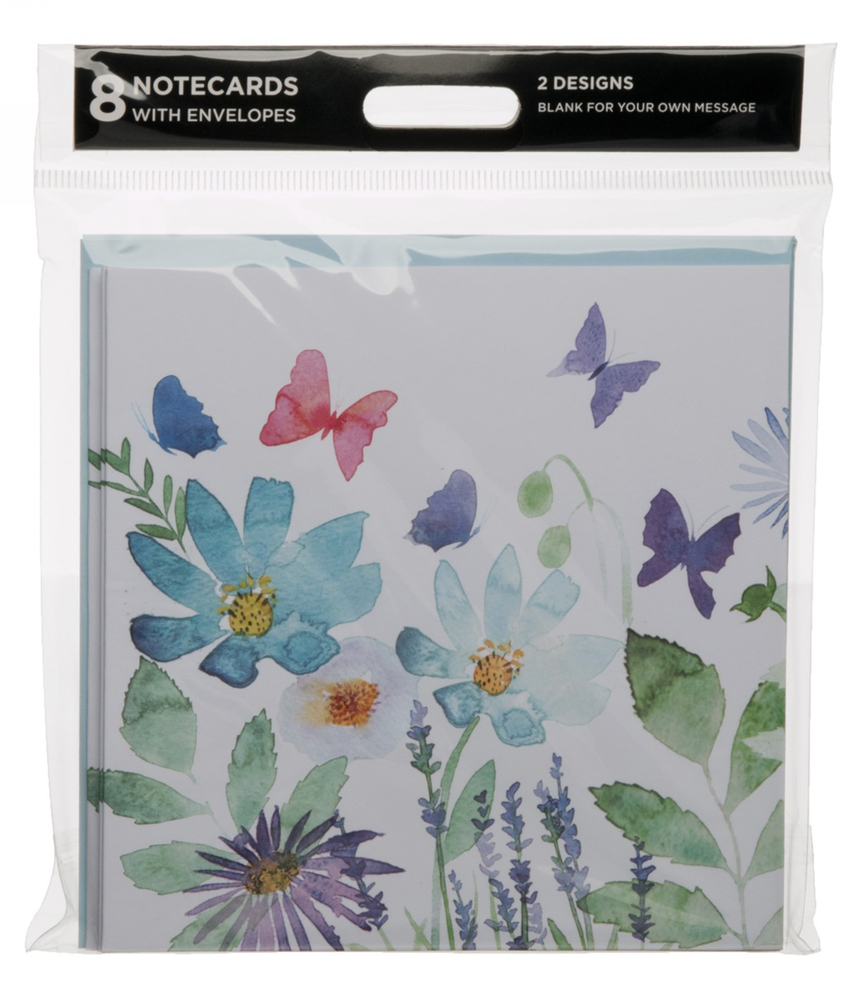 WHSmith Floral Meadow Modern Watercolour Style Notecards Pack of 8 