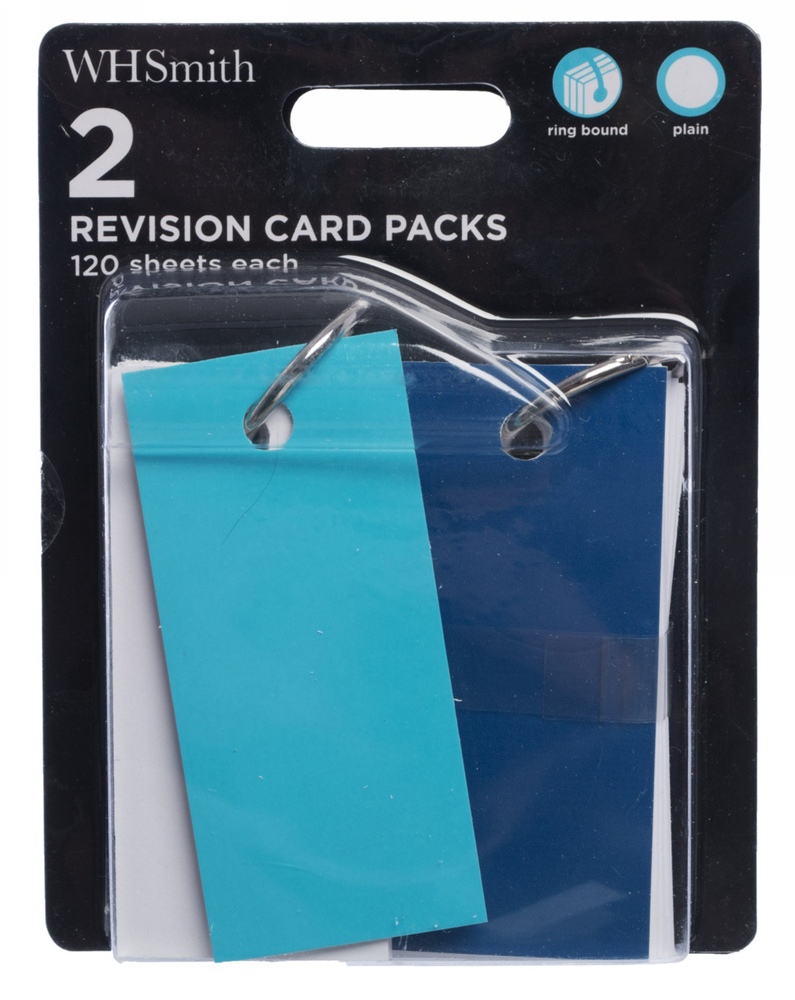 WHSmith Revision Card Packs Assorted Colours (Pack of 2) WHSmith
