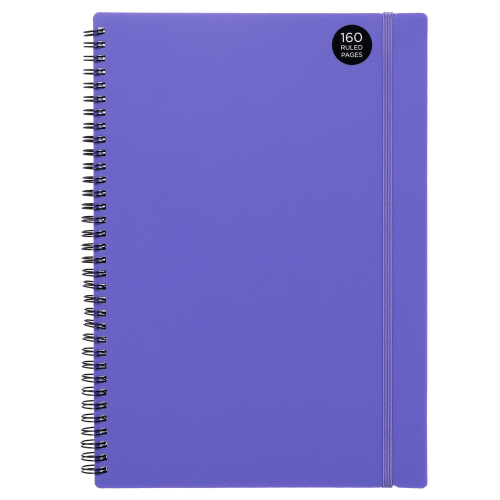 WHSmith Purple Wiro Bound A4 Notebook WHSmith