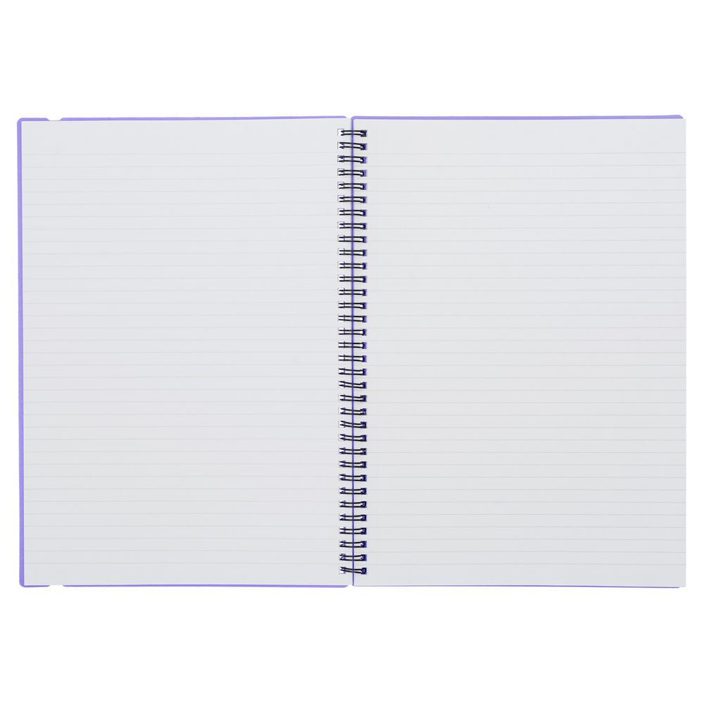 WHSmith Purple Wiro Bound A4 Notebook WHSmith