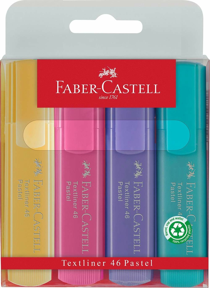 FaberCastell Textliner Pastel Highlighters Set 2 (Pack of 4) WHSmith