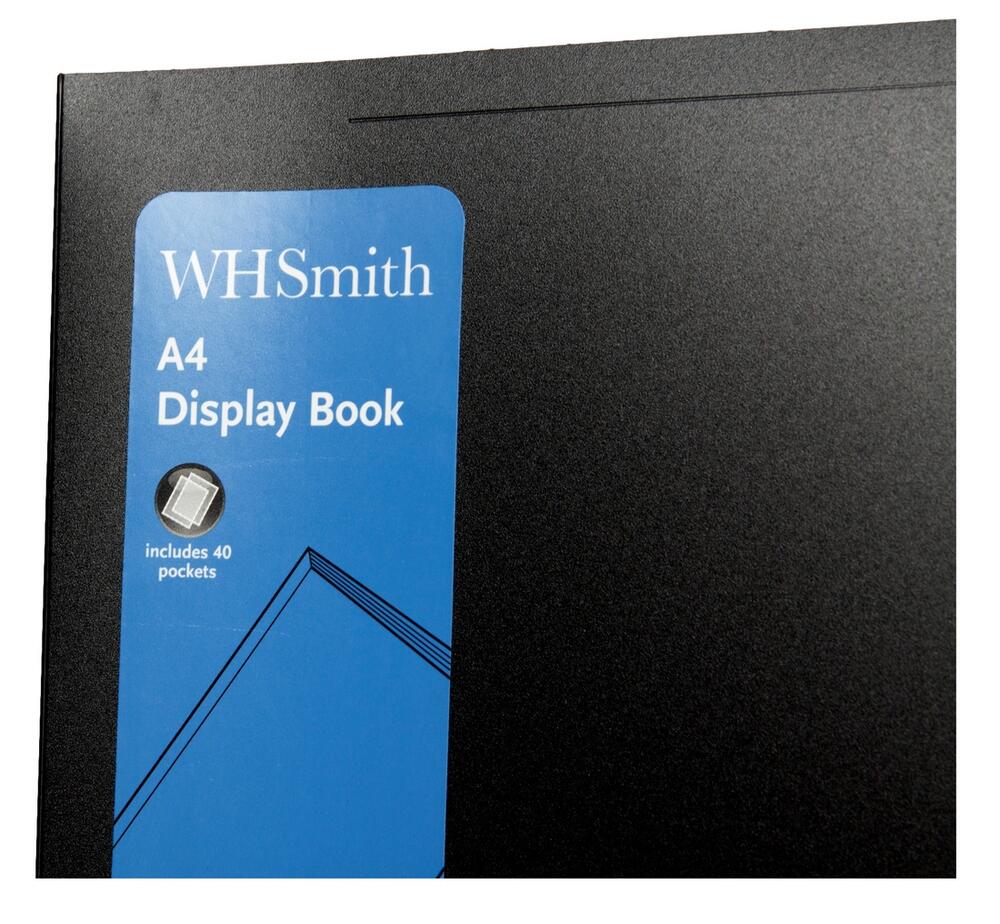 WHSmith Black 40 Pocket A4 Display Book WHSmith